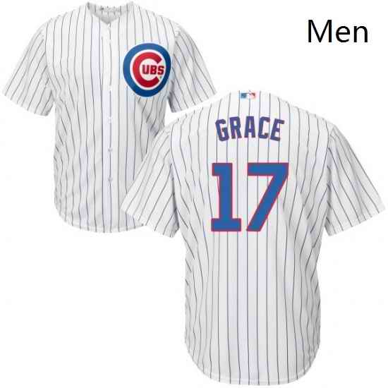 Mens Majestic Chicago Cubs 17 Mark Grace Replica White Home Cool Base MLB Jersey